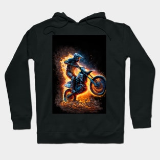 Dirt Bike With Flames Hoodie